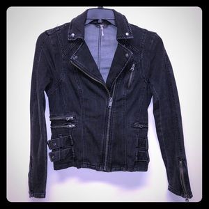 Free People Denim Moto Jacket